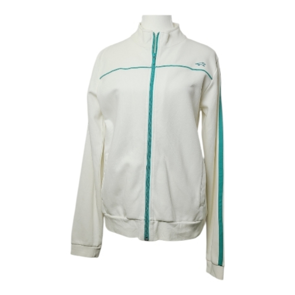 Toad & Co Horny Toad White Zip Up Jacket Sz L Lightweight Outdoor Casual Layer